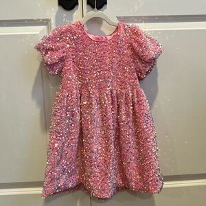 Lola & the boys pretty in pink sequin dress size 4
